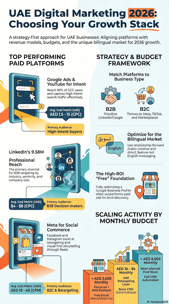 Digital marketing platforms comparison for UAE small businesses by novagrowth.io • nova* | Growth Systems Studio • https://novagrowth.io Digital marketing platforms comparison for UAE small businesses by novagrowth.io